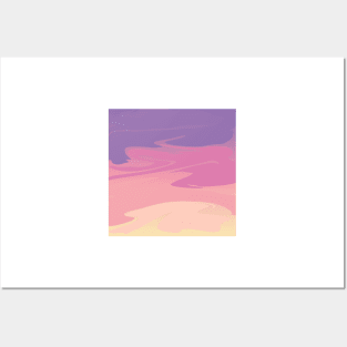 pastel desert sunset fluid art Posters and Art